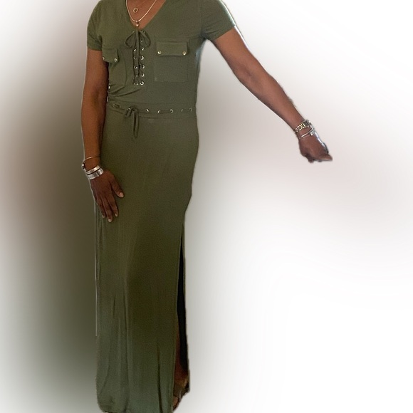 Utility Lace-up Maxi dress - Picture 8 of 8